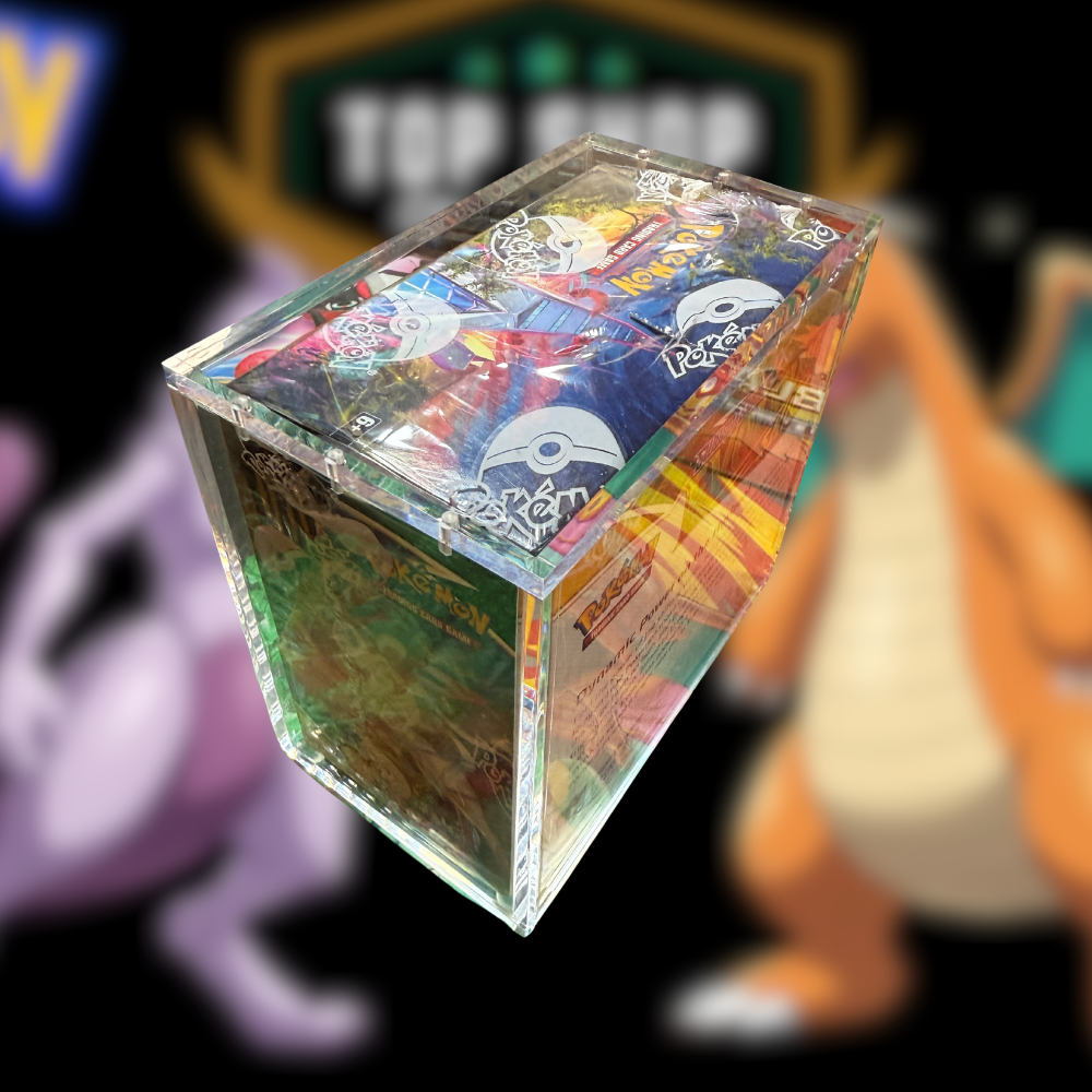 Premium Acrylic Clear Display case for Booster Box, Magnetic Lid