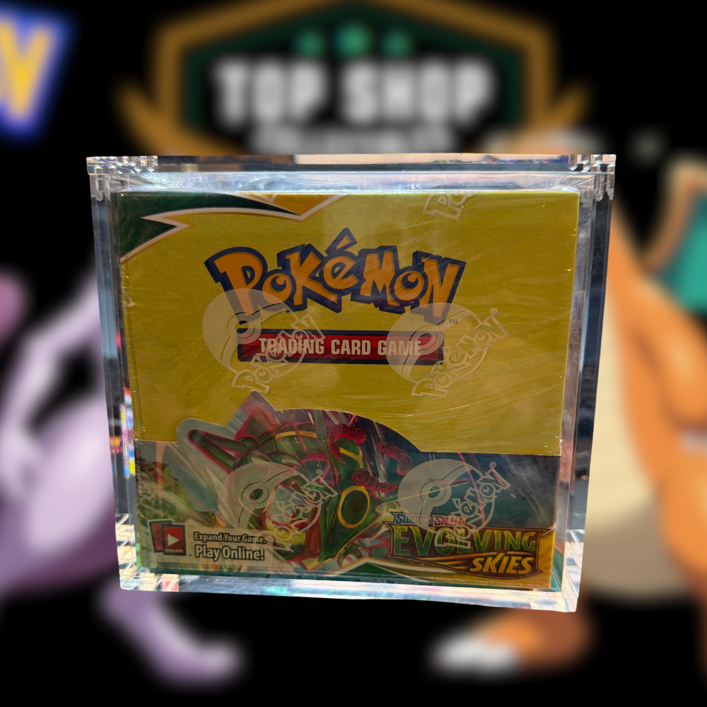 Premium Acrylic Clear Display case for Booster Box, Magnetic Lid Top Shop Collectibles Premium Acrylic Clear Display case for Booster Box, Magnetic Lid Top Shop Collectibles