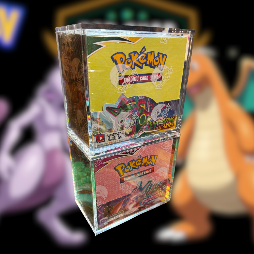 Premium Acrylic Clear Display case for Booster Box, Magnetic Lid