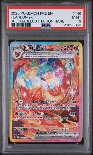 Pokémon Flareon EX SIR (PSA9) 2025 Prismatic Evolutions EN #146