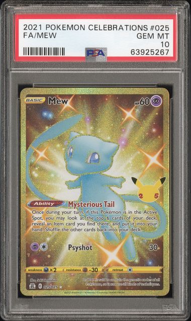 Pokémon Mew Secret Rare (PSA10) 2021 Celebrations EN #025